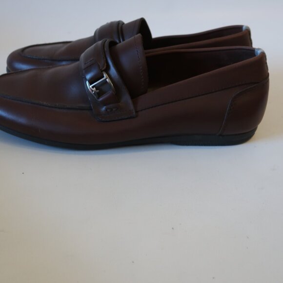 Mens Salvatore Ferragamo Brown Leather Flats Loafers Shoes 8.5 EE/EEE main image 10